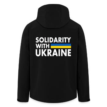 Solidarity with ukraine - Recycelte Männer Softshell-Jacke von Stanley/Stella - Schwarz - Hinten - AI Model Male 185 light (185cm)