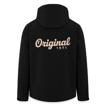 Geburtstagsgeschenk 1971 | Geboren 1971 - Recycelte Männer Softshell-Jacke von Stanley/Stella - Schwarz - Hinten - AI Model Male 185 light (185cm)