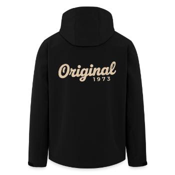 1973 Birthday Gift | Born in 1973 - Men’s Recycled Softshell Jacket by Stanley/Stella - black - Back - AI Model Male 185 light (185cm)