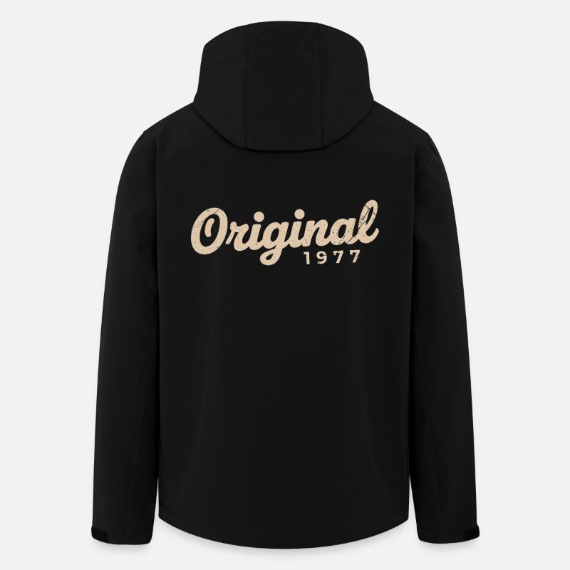 Cadeau d’anniversaire 1977 | Nées en 1977 - Veste softshell homme en polyester recyclé Stanley/Stella - noir