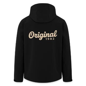 1982 Birthday Gift | Born in 1982 - Men’s Recycled Softshell Jacket by Stanley/Stella - black - Back - AI Model Male 185 light (185cm)