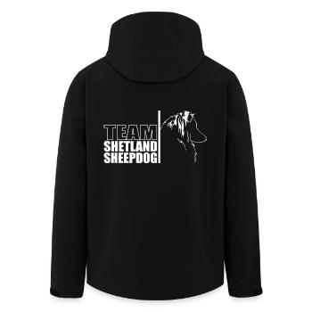 TEAM Shetland Sheepdog Dog Wilsigns - Men’s Recycled Softshell Jacket by Stanley/Stella - black - Back - AI Model Male 185 light (185cm)