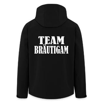 Team Bräutigam - Recycelte Männer Softshell-Jacke von Stanley/Stella - Schwarz - Hinten - AI Model Male 185 light (185cm)