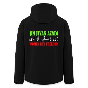 jin jiyan azadi women life freedom - Veste softshell homme en polyester recyclé Stanley/Stella - noir - Dos - AI Model Male 185 light (185cm)
