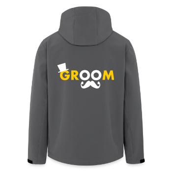 Groom - Recycelte Männer Softshell-Jacke von Stanley/Stella - Anthrazit - Hinten - AI Model Male 185 light (185cm)
