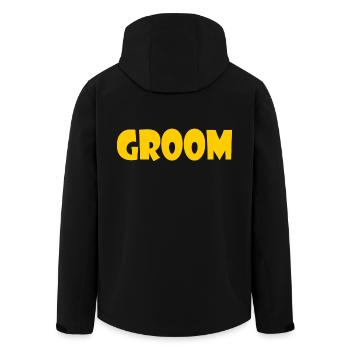 Groom - Recycelte Männer Softshell-Jacke von Stanley/Stella - Schwarz - Hinten - AI Model Male 185 light (185cm)
