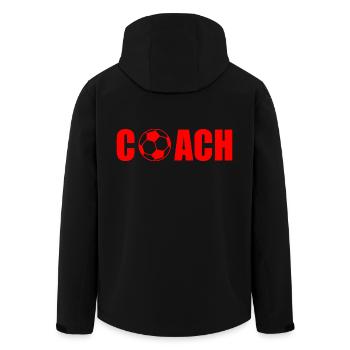 Coach - Men’s Recycled Softshell Jacket by Stanley/Stella - black - Back - AI Model Male 185 light (185cm)
