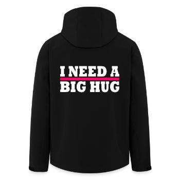 I need a big hug - Recycelte Männer Softshell-Jacke von Stanley/Stella - Schwarz - Hinten - AI Model Male 185 light (185cm)