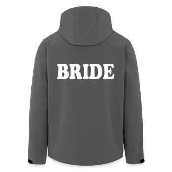 Bride - Men’s Recycled Softshell Jacket by Stanley/Stella - anthracite - Back - AI Model Male 185 light (185cm)