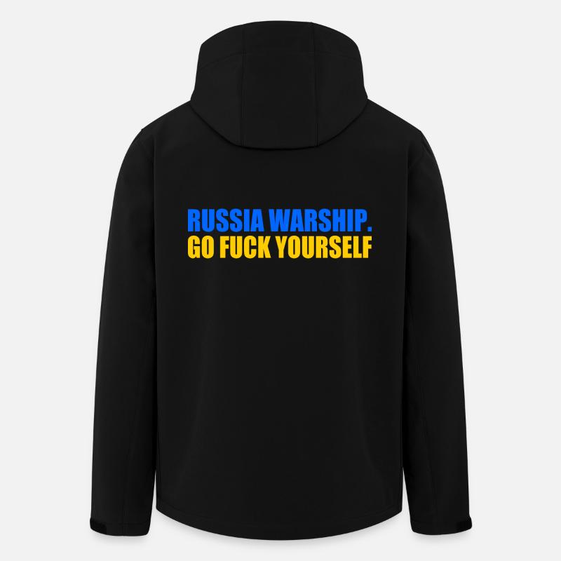 russian warship go f yourself - Veste softshell homme en polyester recyclé Stanley/Stella - noir