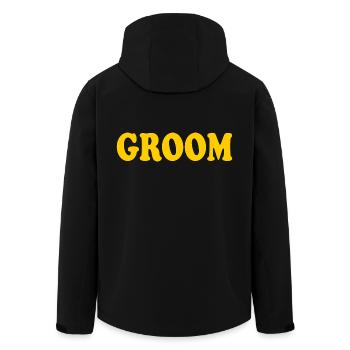 Groom - Recycelte Männer Softshell-Jacke von Stanley/Stella - Schwarz - Hinten - AI Model Male 185 light (185cm)
