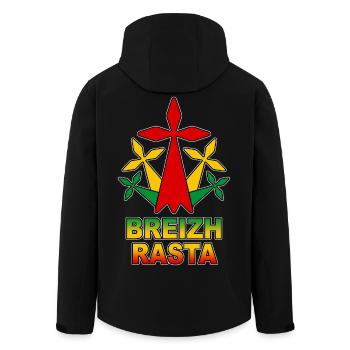 breizh rasta - Men’s Recycled Softshell Jacket by Stanley/Stella - black - Back - AI Model Male 185 light (185cm)