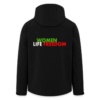 Women life freedom - Men’s Recycled Softshell Jacket by Stanley/Stella - black - Back - AI Model Male 185 light (185cm)