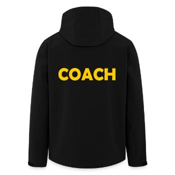 Coach - Recycelte Männer Softshell-Jacke von Stanley/Stella - Schwarz - Hinten - AI Model Male 185 light (185cm)