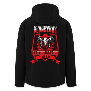 L'air fou rouge - Veste softshell homme en polyester recyclé Stanley/Stella - noir - Dos - AI Model Male 185 light (185cm)