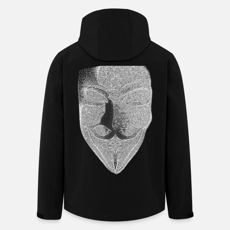 Anonymous v like vendetta mask - Men’s Recycled Softshell Jacket by Stanley/Stella - black