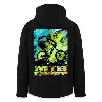 MTB Bike - Recycelte Männer Softshell-Jacke von Stanley/Stella - Schwarz - Hinten - AI Model Male 185 light (185cm)