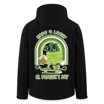 ST. Patricks Day Skater Kleeblatt - Recycelte Männer Softshell-Jacke von Stanley/Stella - Schwarz - Hinten - AI Model Male 185 light (185cm)