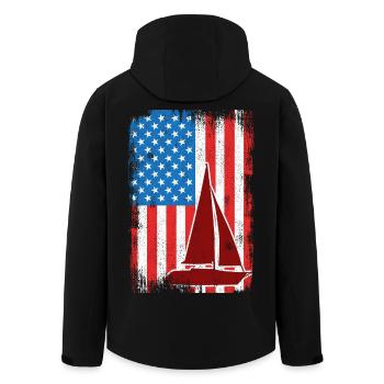 4. Juli Segeln USA - Recycelte Männer Softshell-Jacke von Stanley/Stella - Schwarz - Hinten - AI Model Male 185 light (185cm)