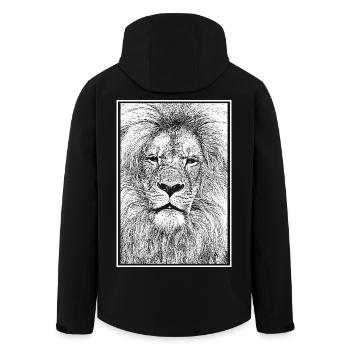 Prächtiger Löwe - Recycelte Männer Softshell-Jacke von Stanley/Stella - Schwarz - Hinten - AI Model Male 185 light (185cm)