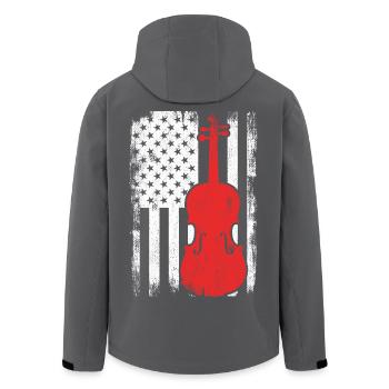 4th of July USA violin - Men’s Recycled Softshell Jacket by Stanley/Stella - black - Back - AI Model Male 185 light (185cm)