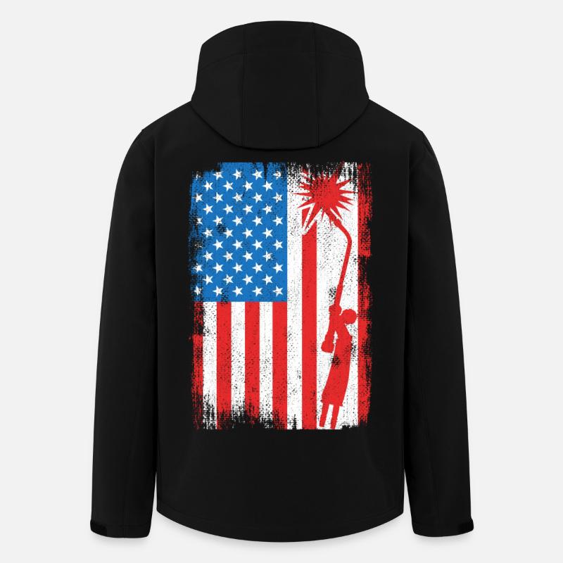 Schweißen USA Flagge - Recycelte Männer Softshell-Jacke von Stanley/Stella - Schwarz