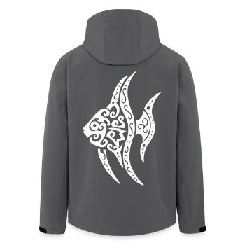 Weißer tropischer Fisch - Recycelte Männer Softshell-Jacke von Stanley/Stella - Schwarz - Hinten - AI Model Male 185 light (185cm)