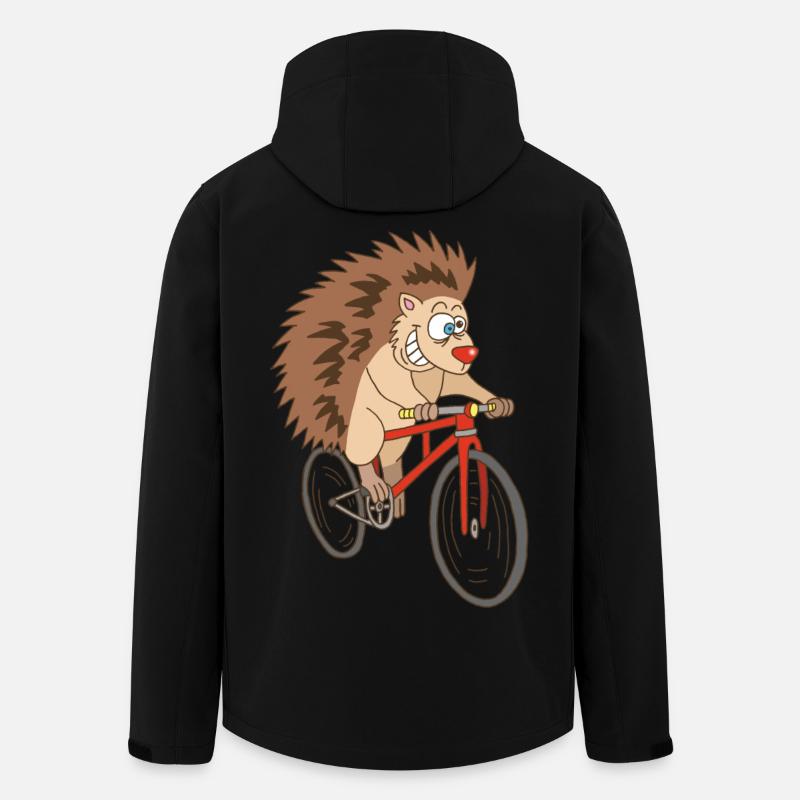 hérisson à vélo - Veste softshell homme en polyester recyclé Stanley/Stella - noir