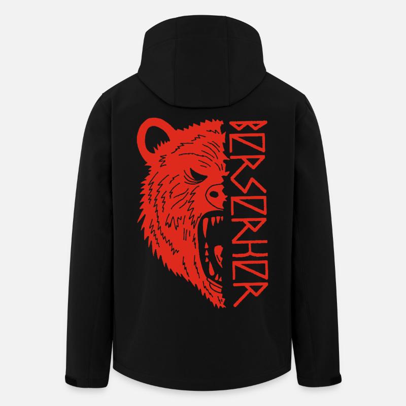 Red Bear Warrior - Men’s Recycled Softshell Jacket by Stanley/Stella - black