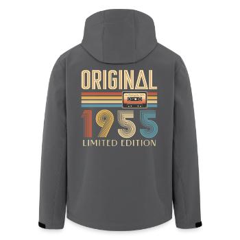 70. Geburtstag Original 1955 70 Jahre alt Geschenk - Recycelte Männer Softshell-Jacke von Stanley/Stella - Anthrazit - Hinten - AI Model Male 185 light (185cm)