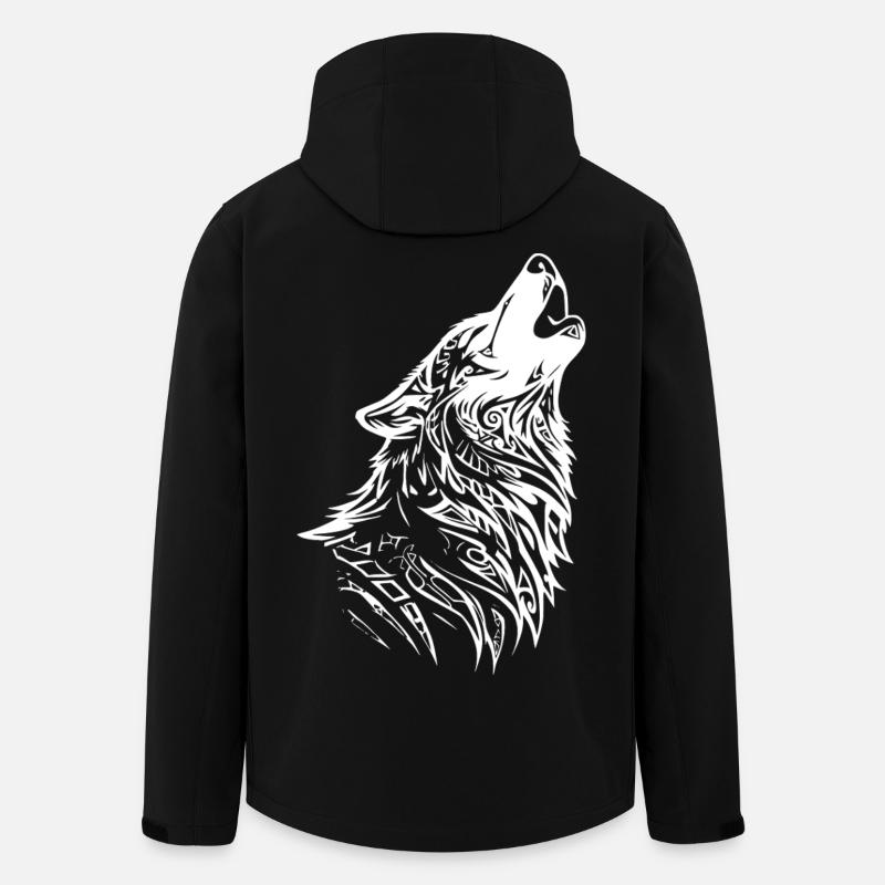 Kriegerischer Wolf mit Tribal-Design - Recycelte Männer Softshell-Jacke von Stanley/Stella - Schwarz