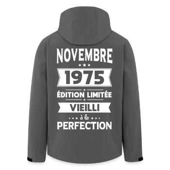 50th Anniversary - November 1975 Perfection - Men’s Recycled Softshell Jacket by Stanley/Stella - black - Back - AI Model Male 185 light (185cm)