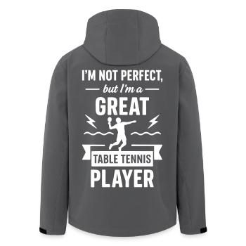 Super Table Tennis Player Ping-Pong - Men’s Recycled Softshell Jacket by Stanley/Stella - black - Back - AI Model Male 185 light (185cm)
