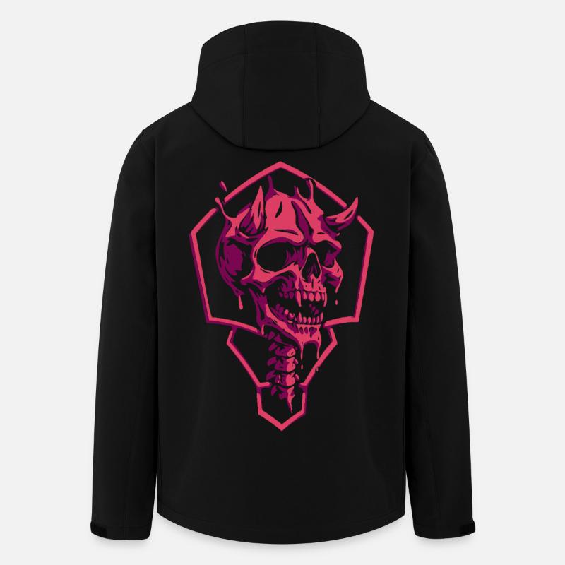 Geometrischer rosa Schädel - Recycelte Männer Softshell-Jacke von Stanley/Stella - Schwarz