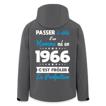 Born in 1966 – Coming close to perfection - Men’s Recycled Softshell Jacket by Stanley/Stella - black - Back - AI Model Male 185 light (185cm)