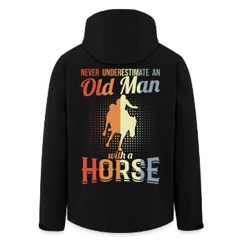 Rider grandfather - Men’s Recycled Softshell Jacket by Stanley/Stella - black - Back - AI Model Male 185 light (185cm)