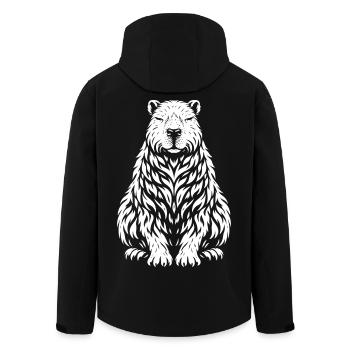 Capybara tribal – Motif d’animaux sauvages mignons - Veste softshell homme en polyester recyclé Stanley/Stella - noir - Dos - AI Model Male 185 light (185cm)