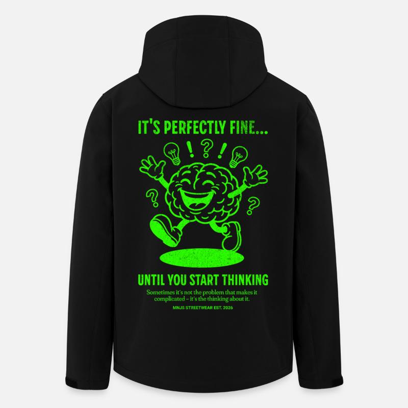 Grünes Gehirn Cartoon Denken - Recycelte Männer Softshell-Jacke von Stanley/Stella - Schwarz