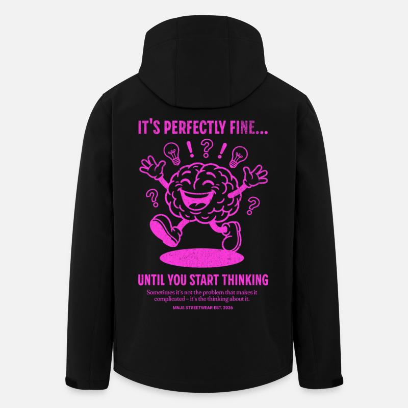 Neon Brain Thinking Joke - Men’s Recycled Softshell Jacket by Stanley/Stella - black