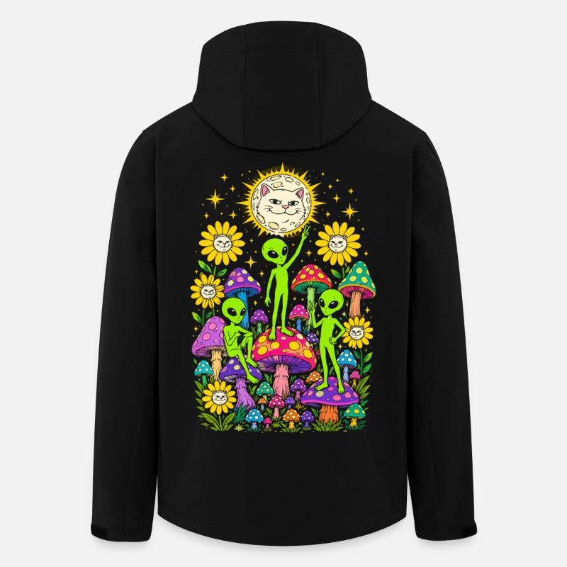 Aliens et Champignons Arcenciel - Veste softshell homme en polyester recyclé Stanley/Stella - noir
