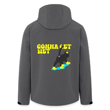 Let's get wet - Men’s Recycled Softshell Jacket by Stanley/Stella - black - Back - AI Model Male 185 light (185cm)
