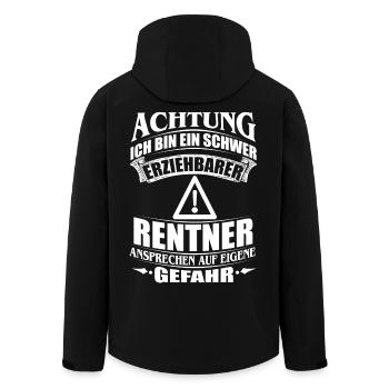 RENTNER PENSION RENTE OMA OPA GROßVATER RUHESTAND - Recycelte Männer Softshell-Jacke von Stanley/Stella - Schwarz - Hinten - AI Model Male 185 light (185cm)