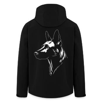 Belgian Malinois Portrait Belgischer Schäferhund - Recycelte Männer Softshell-Jacke von Stanley/Stella - Schwarz - Hinten - AI Model Male 185 light (185cm)