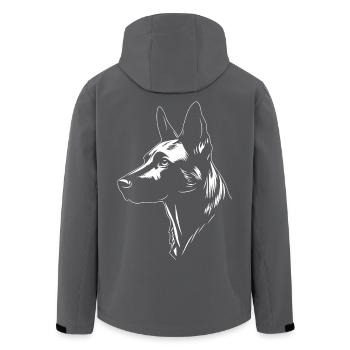 Portrait Malinois Belge Berger Belge - Veste softshell homme en polyester recyclé Stanley/Stella - charbon - Dos - AI Model Male 185 light (185cm)