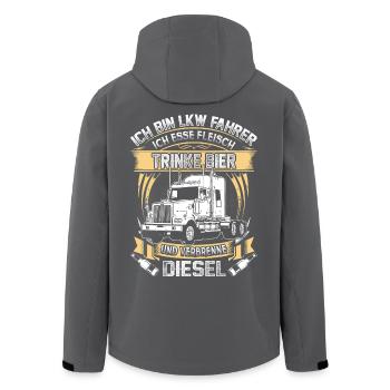 Ich bin LKW Fahrer - Recycelte Männer Softshell-Jacke von Stanley/Stella - Anthrazit - Hinten - AI Model Male 185 light (185cm)