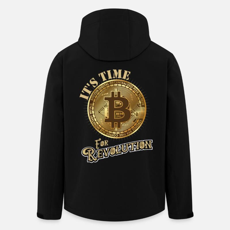 Crypto shirt Bitcoin Revolution - Veste softshell homme en polyester recyclé Stanley/Stella - noir