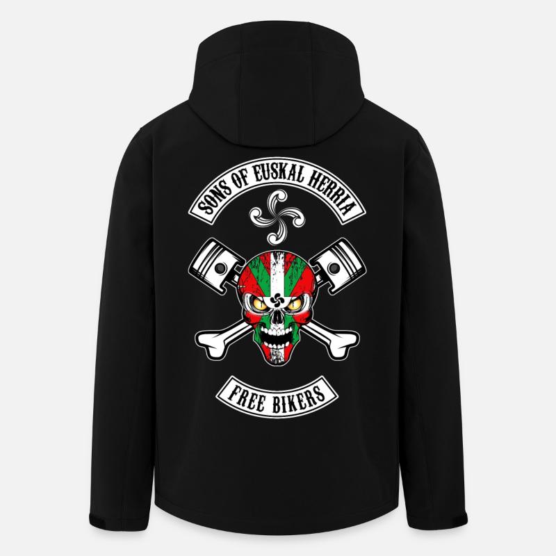 Basques Free Bikers - Veste softshell homme en polyester recyclé Stanley/Stella - noir