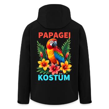 Papagei Kostüm tropisch Vogel bunt Karneval - Recycelte Männer Softshell-Jacke von Stanley/Stella - Schwarz - Hinten - AI Model Male 185 light (185cm)