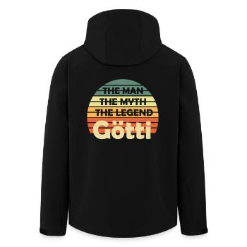 ti Firmgötti Taufgötti Göti Geschenkidee - Recycelte Männer Softshell-Jacke von Stanley/Stella - Schwarz - Hinten - AI Model Male 185 light (185cm)
