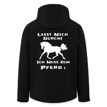 Pferde Reiterin Lustiger Spruch - Recycelte Männer Softshell-Jacke von Stanley/Stella - Schwarz - Hinten - AI Model Male 185 light (185cm)